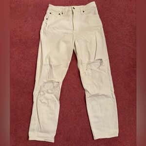 Curve love white ripped jeans